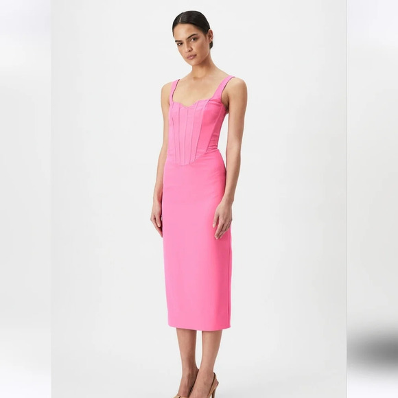 Bardot Pink Midi Dress - Picture 1 of 14